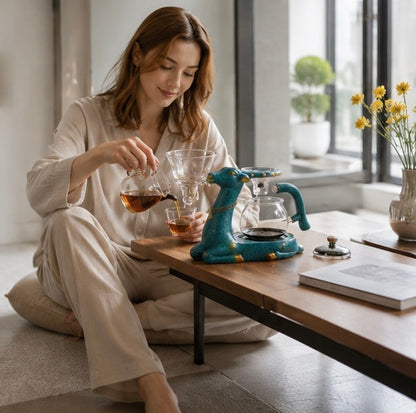 Automatic Glass Kung Fu Teapot - Premium High-End Tea Brewing Pot for Tea Enthusiasts with Elegant Pouring and Modern Design