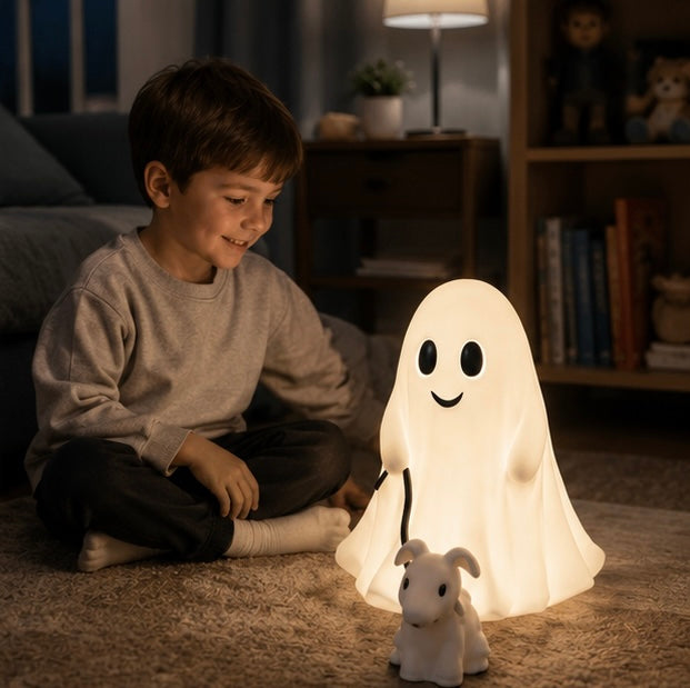 Halloween Ghost Dog Figurine – Cute Walking Dog Statue with Spooky Festival Charm, Tabletop Decoration, and Household Ornament Party Gift