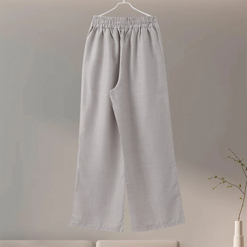 Solid Shirt & Wide-Leg Pants Set – Summer Vintage Streetwear for Women, Button-Down Blouse & Elegant Trousers