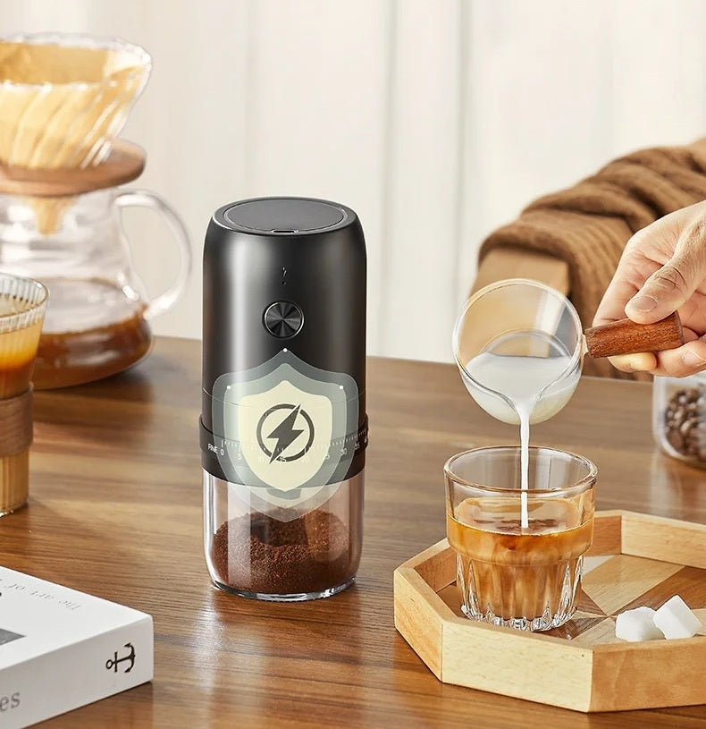 Electric Coffee Bean Grinder – 1800mAh Rechargeable Grinder with 40 Adjustable Gears for Fresh Home Brewing & Flavorful Mornings