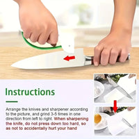 Compact Manual Knife Sharpener for Kitchen and Garden Tools
