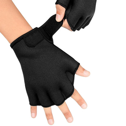 Webbed Swim Training Gloves - Neoprene Aquatic Gloves for Resistance Fitness, Scuba Diving & Water Aerobics Strength Training
