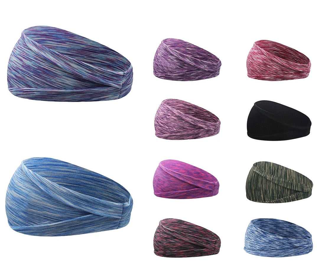 Widening Sports Headbands - 5-Pack Soft Elastic Quick-Dry Sweatbands for Yoga, Running, Gym Workout & All-Day Comfort