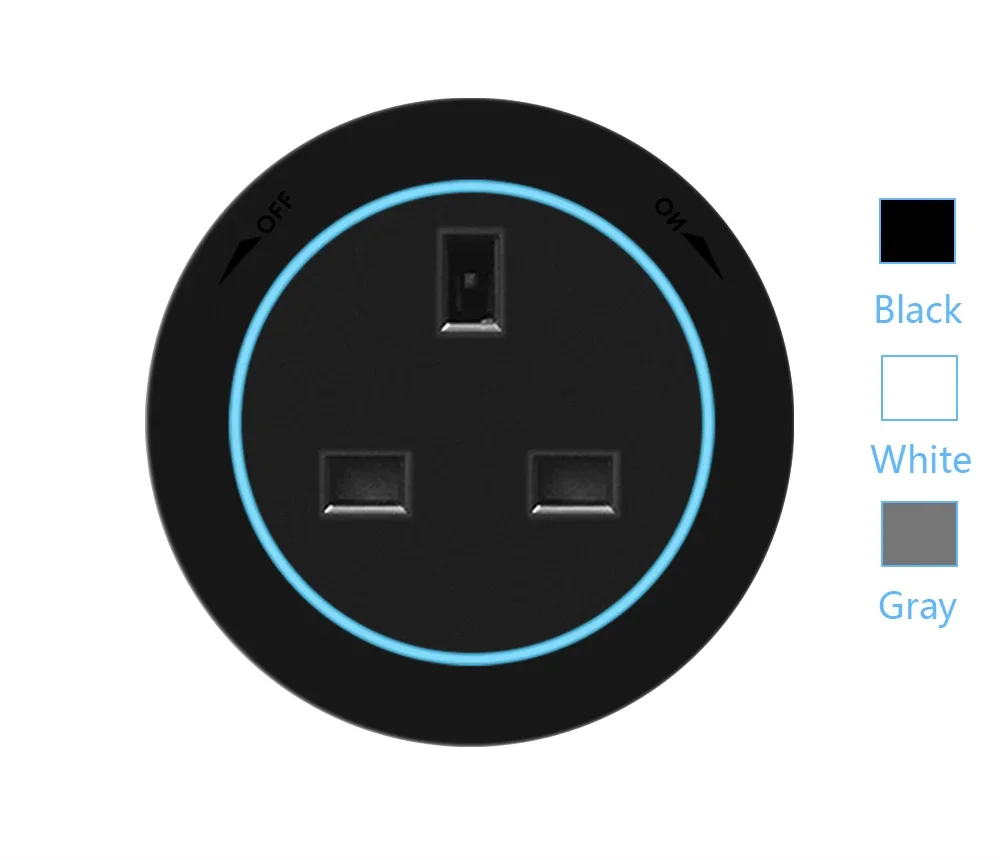 Universal Wall Power Sockets – EU UK FR Korea Compatible Electrical Outlets for Home, Kitchen, Office in White or Black