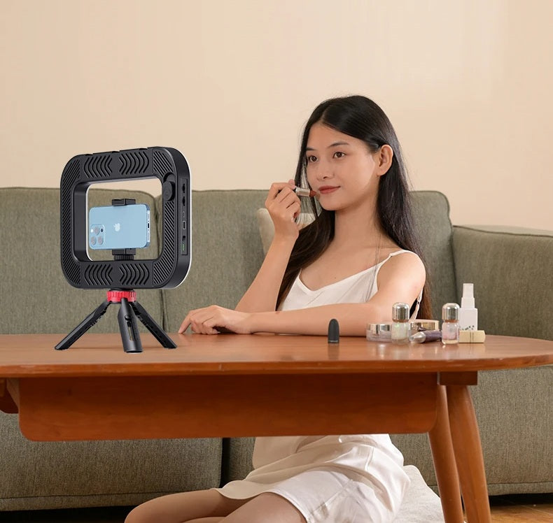 Smartphone Video Rig Stabilizer – Handheld Filmmaking Setup with Ring Light for TikTok, YouTube, Vlogging & Live Recording