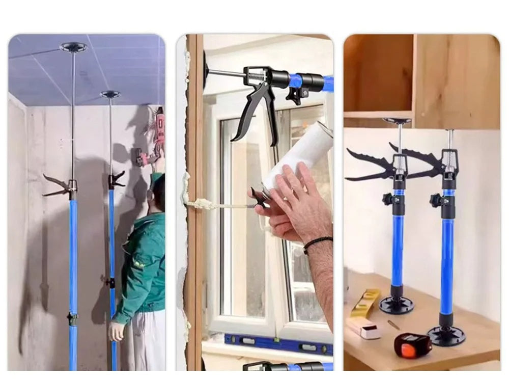 Telescopic Support Post – Drywall Cabinet Connector with Quick Third-Hand System, Adjustable 15–23 Inch Rod for Installing Cabinets, Ceiling Panels, and Heavy Construction Jobs