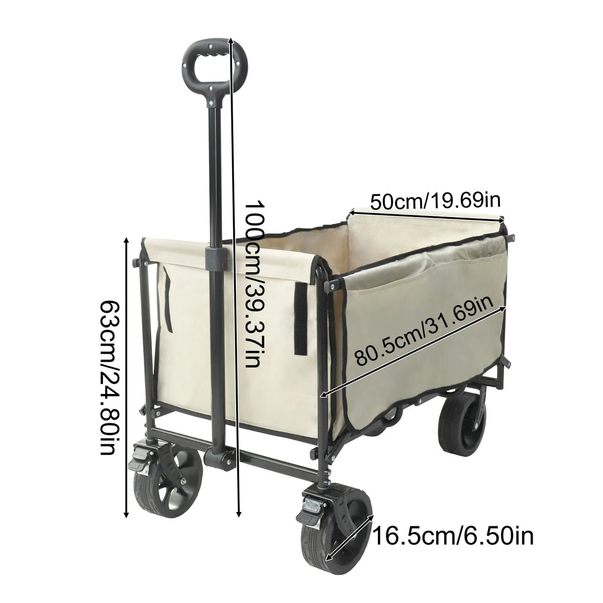 Heavy-Duty Folding Outdoor Camping Cart – Extended Trailer Puller for Campsites, Markets, Stalls, and Travel Gear Transport