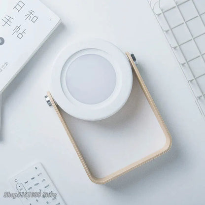 Foldable Wooden LED Night Lamp – Wood Handle Portable USB Lantern Light