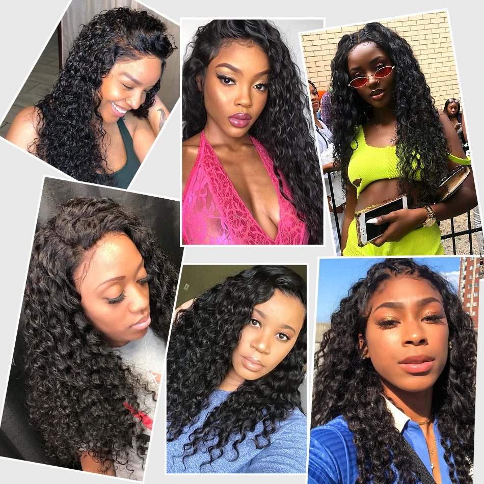 Kinky Curly HD Lace Frontal Wig – 100% Human Hair Deep Wave Brazilian Lace Front for Natural Looking Hairstyles
