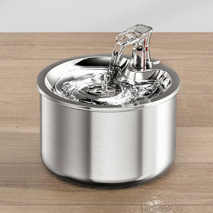 Stainless Steel Pet Water Fountain – 2L  Automatic Dispenser with Optional Sensor & Heater