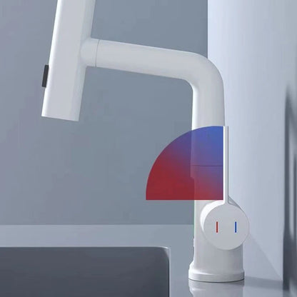Waterfall Pull-Out Faucet with Intelligent Digital Temperature Display – Battery-Free Rainfall Kitchen & Bathroom Tap for Elegant, Smart Flow Control