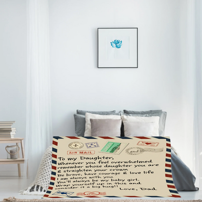 Ultra-Soft Flannel Letter Blanket to Daughter – Cozy Throw for Sofa, Bed & Thoughtful Gifting