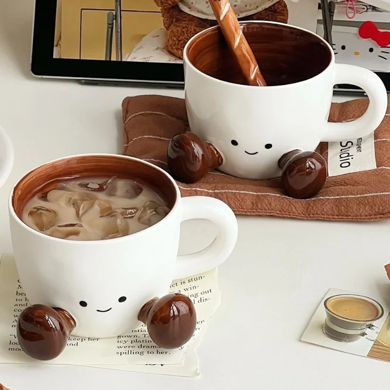 Kawaii Hand Pinch Ceramic Coffee Cup – High Aesthetic Water Mug for Dorms, Gifts & Cozy Moments