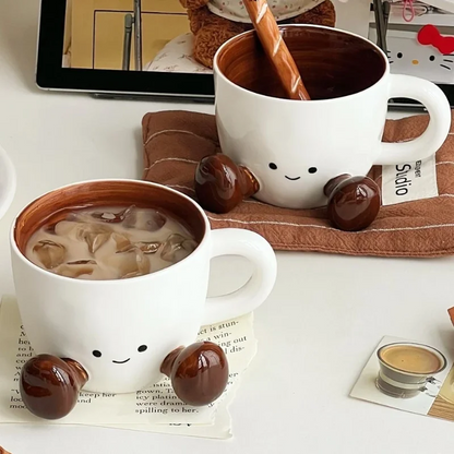 Kawaii Hand Pinch Ceramic Coffee Cup – High Aesthetic Water Mug for Dorms, Gifts & Cozy Moments