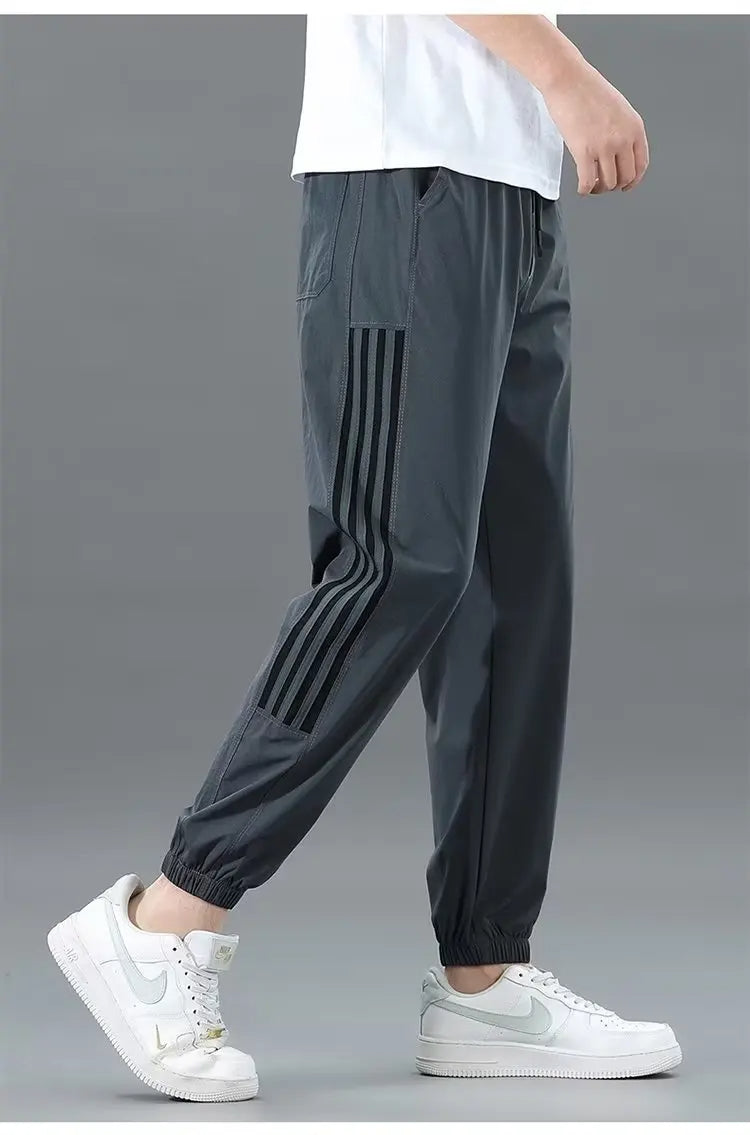 Men’s Trendy Street Style Pants – Two Pack Spring & Autumn Plus-Size Joggers with Tapered Legs, Elastic Waist, and Fashion Forward Fit