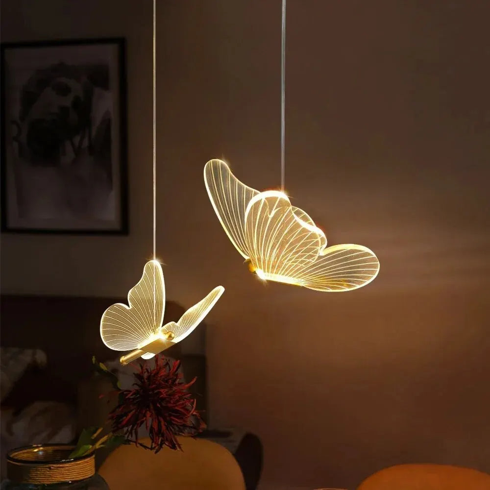 Nordic Butterfly LED Pendant Hanging Lamp – Elegant Hanging Light for Bedroom & Staircase