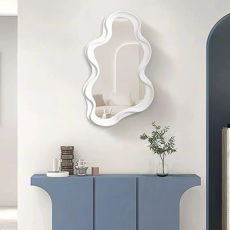 Irregular Cloud Shaped Wall Mirror – Asymmetrical Decorative Art Mirror for Bedroom, Living Room and Modern Home Decor