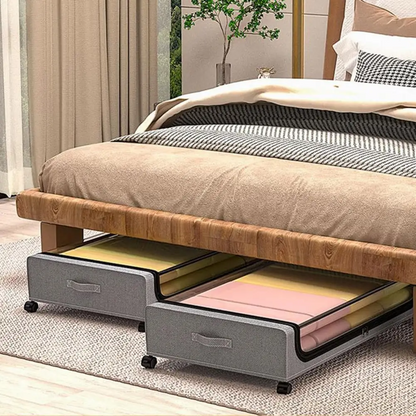 Underbed Storage Lockers with Wheels – Rolling Plastic Bins with Lids for Shoes and Clothes, Space-Saving Organizers for Dorms and Bedrooms