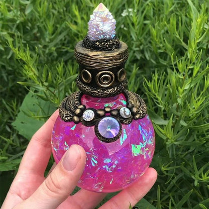 Magic Moon Potion Bottle Decoration – Creative Mermaid Aura Fantasy Vial Ornament for Home Office Desktop Display and Collectible Décor