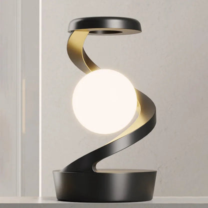 Levitating Moon Lamp – 3D Floating LED Light with Wireless Charging & RGB Glow