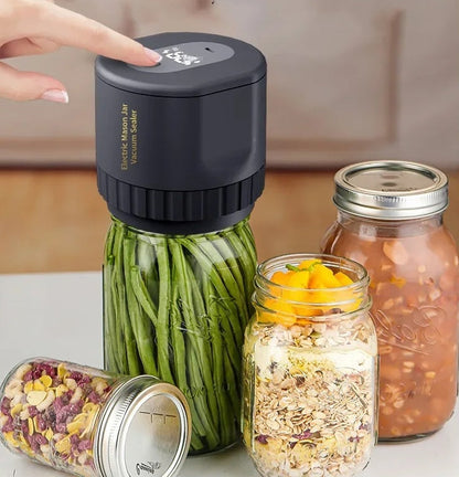 Cordless Mason Jar Vacuum Sealer Kit – Airtight Fermentation Preserver for Wide Mouth Jars, Electric Freshness Lock for Pantry Perfection