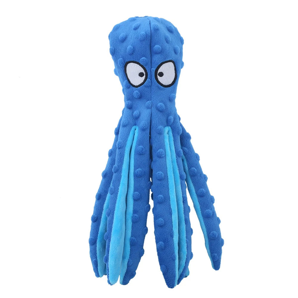 Octopus Sound Pet Chew Toy – Plush Chew Play Companion for Dogs & Cats with Teeth Cleaning & Crinkle Paper Fun