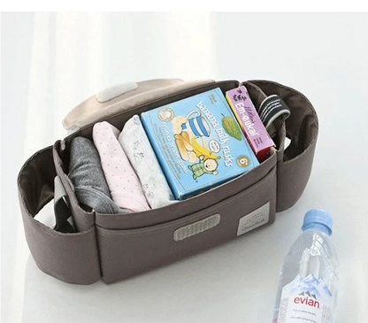 Stroller Bag Organizer – Universal Baby Accessories Trolley Bag with Cup Holder for Newborn Travel Convenience
