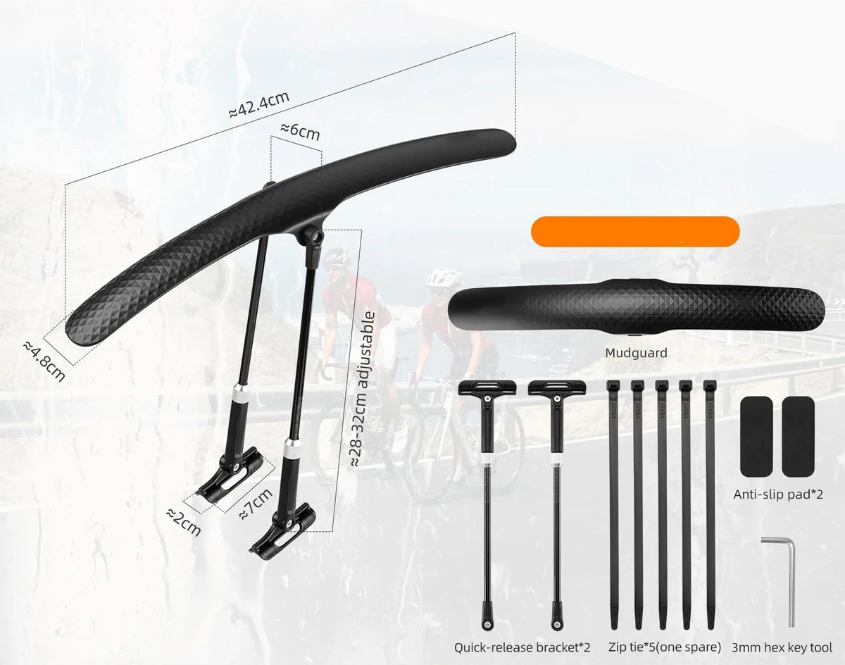 Road Bike & MTB Mudguard Fender – 700C Front and Rear Water Protection for Cleaner, Drier Cycling on Any Terrain