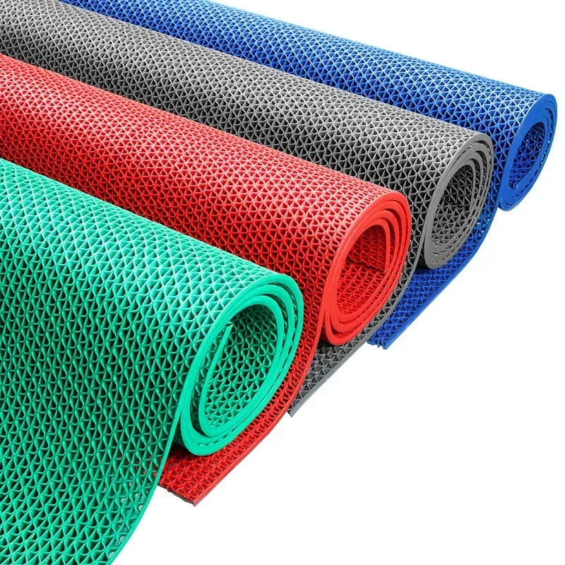 PVC Drainage Non-Slip Floor Mat – Commercial Mesh Bathroom and Pool Mat with Big Hollow Drain Design