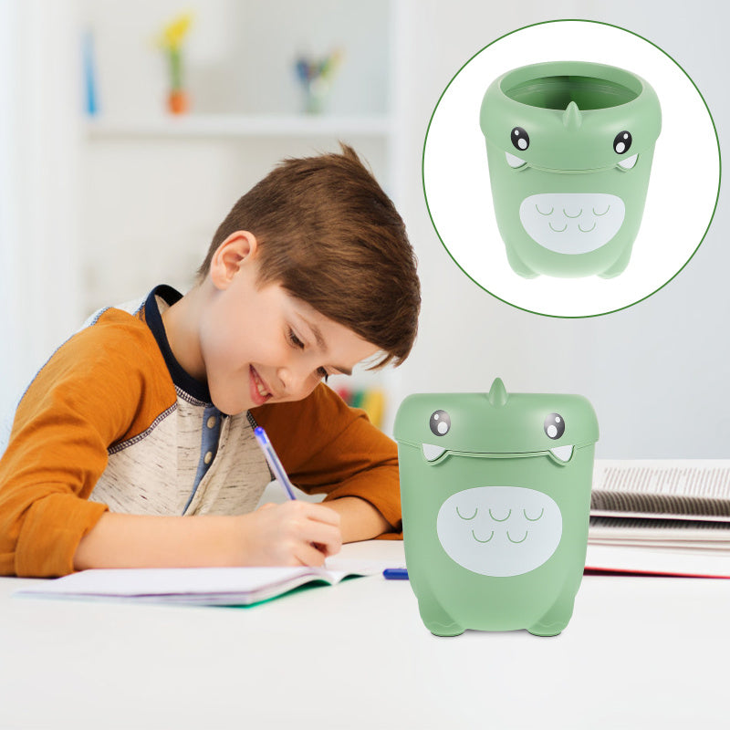 Dinosaur Pattern Kids Room Trash Can – Creative Lidless Wastebasket for Children’s Bedrooms, Playrooms, and Study Areas