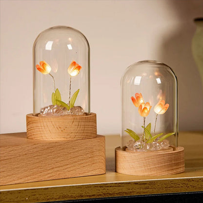 Handmade Tulip Night Light – DIY Romantic Flower Lamp for Bedroom, Living Room and Cozy Ambient Decor