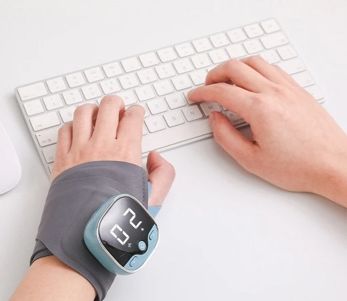 Electric Heating Wrist Massager – Carpal Tunnel Therapy with 5 Heat Levels & 3 Vibration Modes Wrist Support Brace Band