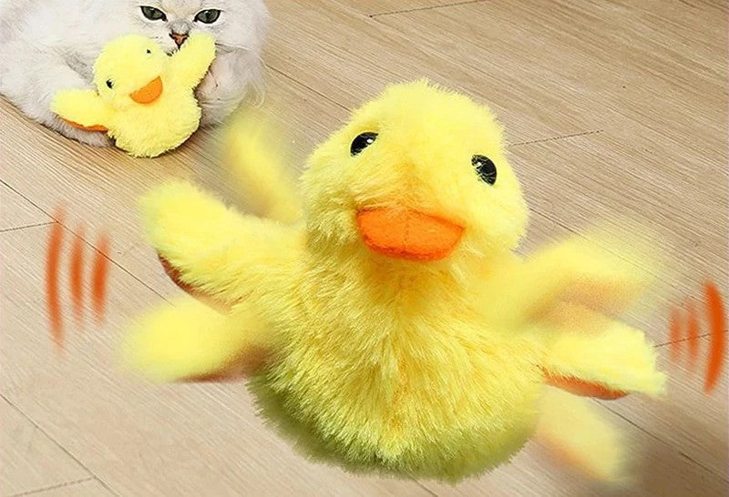 Interactive Flapping Duck Toy – Plush Electric Bird with Vibration Sensor for Cats