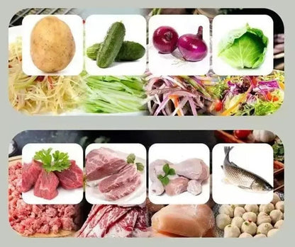 Commercial Vegetable Cutting Machine – Automatic Slicer, Shredder, and Dicer for Carrots, Potatoes, and More, Perfect for Fast Professional Kitchens
