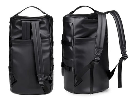 Gym Travel Backpack for Men & Women – Faux Leather Duffel Shoulder Bag, Durable Outdoor Sports and Fitness Weekender Gear