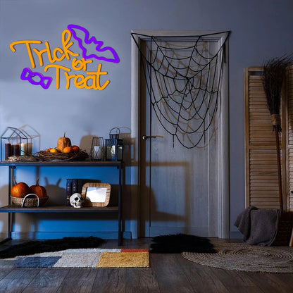 Halloween LED Neon Sign – LED Wall Neon with Bat Icons For Game Rooms, Bars, Spooky Decor