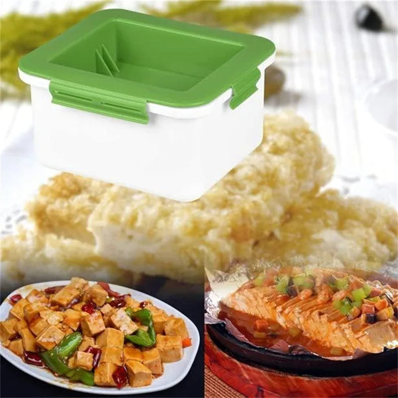 Three-Layer Tofu Press Mold - Safe Kitchen Gadget for Water Removal & Homemade Soybean Curd, Easy & Clean Tofu Making Tool