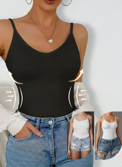 Women’s Shapewear Camisole – Waist Cinching Exposed Back Top for Daily Layering and Body Shaping