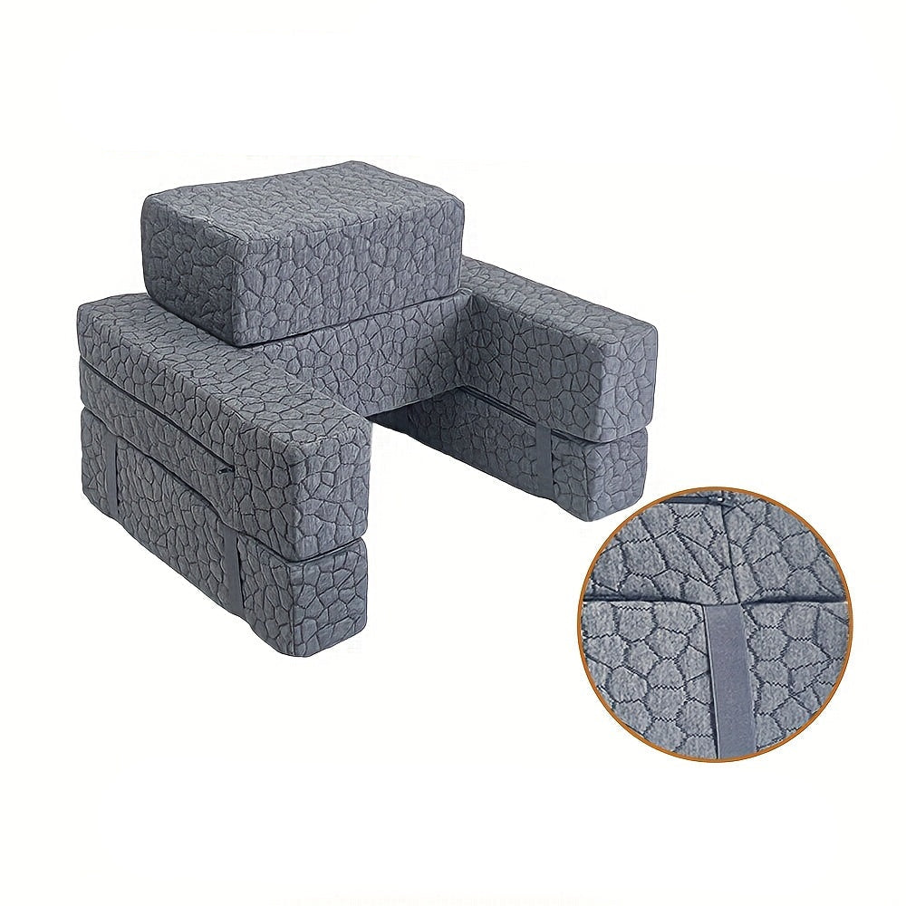 Adult Bed Rest Pillow – High-Density Reading Cushion with Cup Holder & Armrests for Sofa, Bed & Relaxing Support