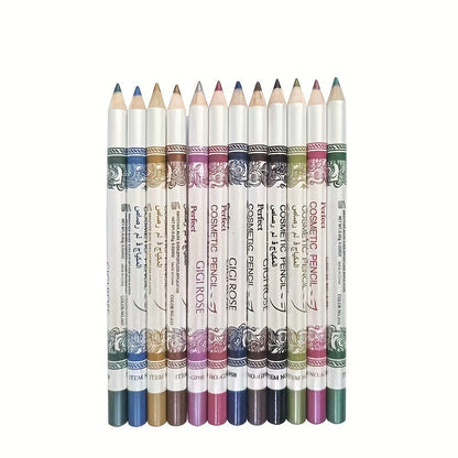 Multi-Purpose Eyeliner Pencil Set – 12Pcs Smooth Gel Texture Works as Lip Liner, Eyeshadow Stick, or Long-Lasting Eye Makeup Tool