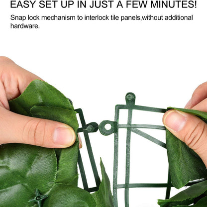 Artificial Leaf Fence Panels Faux Hedge Privacy Fence Screen Greenery for Outdoor Garden Yard Terrace Patio Balcony Decorations