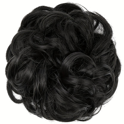Messy Curly Hair Bun Extension – Voluminous Synthetic Elastic Chignon Scrunchie for Effortless Updo, Instant Volume & Natural-Looking Glam Hairpiece for Women