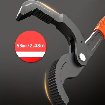 Dual-Handled  Universal Wrench – Quick Grip Pipe Spanner with Auto-Locking Jaws, High Carbon Steel