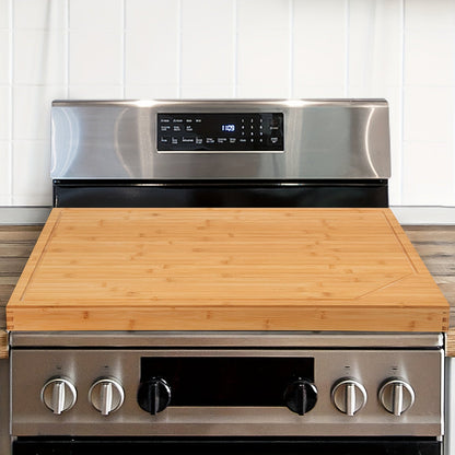 Premium Bamboo Gas Stovetop Guard – Multi-Purpose RV & Kitchen Cooktop Cover for Extra Workspace and Modern Heat-Safe Protection