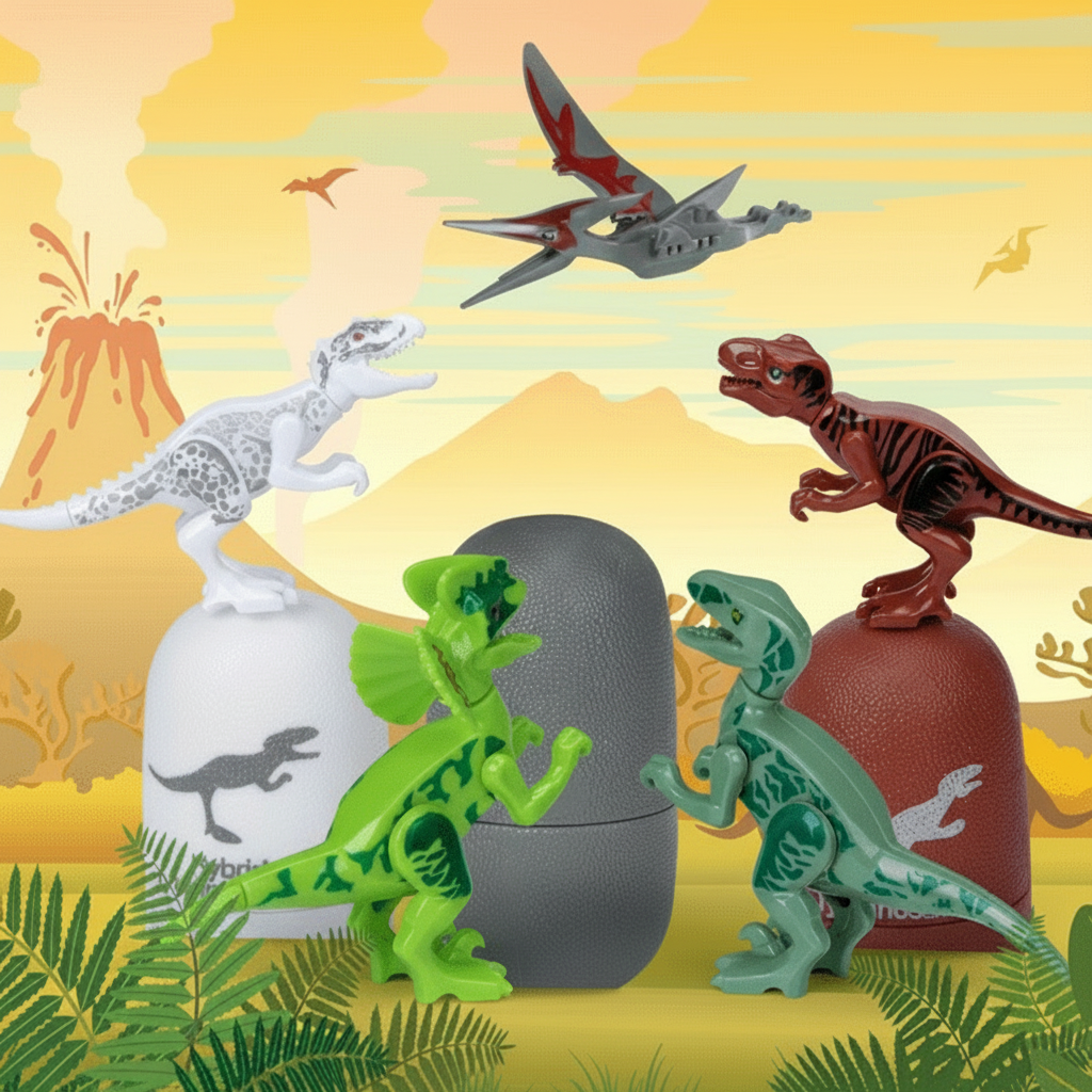 Dinosaur Deformation Egg Set – A6-Piece Transforming Dino Assembly Toys for Kids, Creative Jurassic Pretend Play