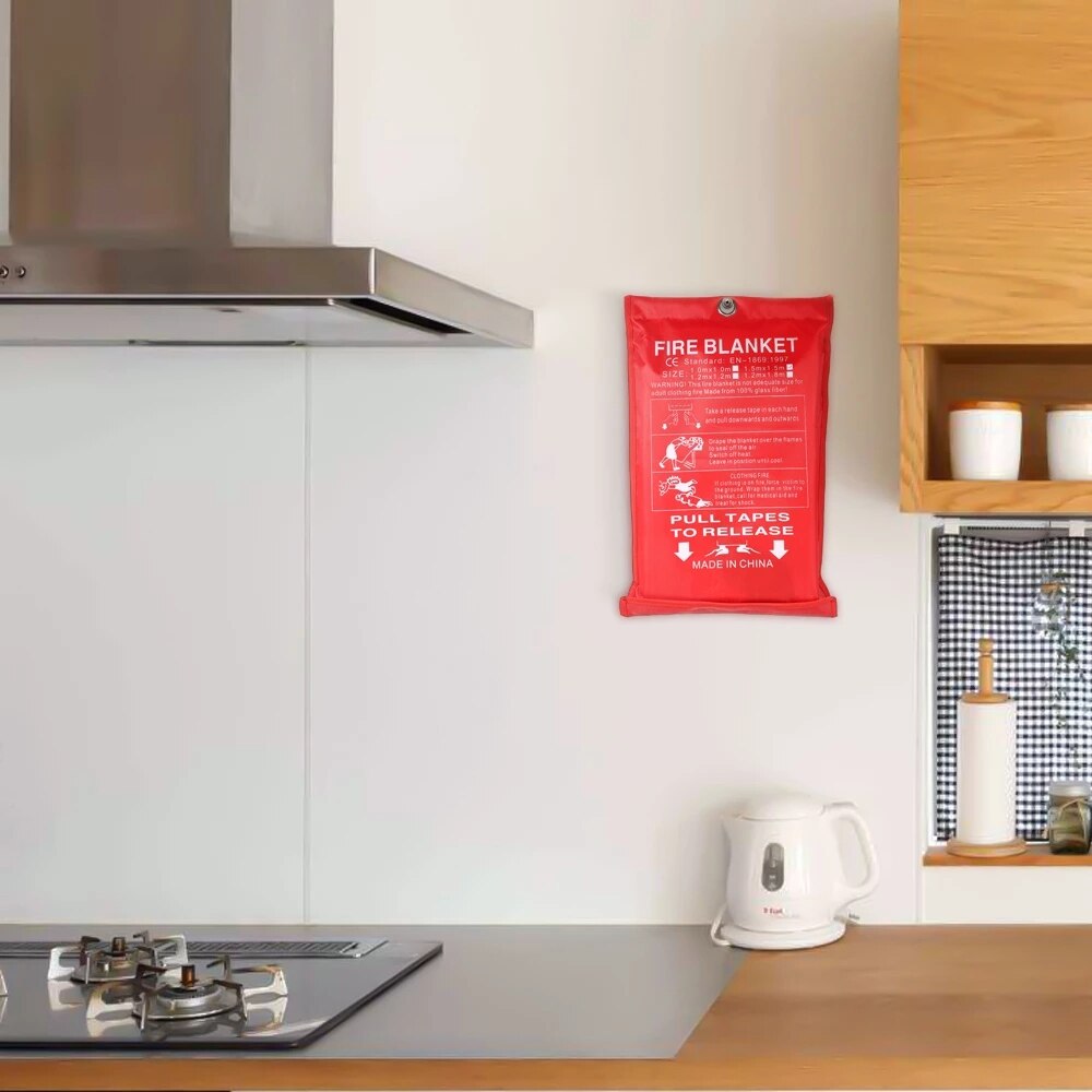 Emergency Fire Blanket - Fiberglass Fire Blanket for Kitchen & Home