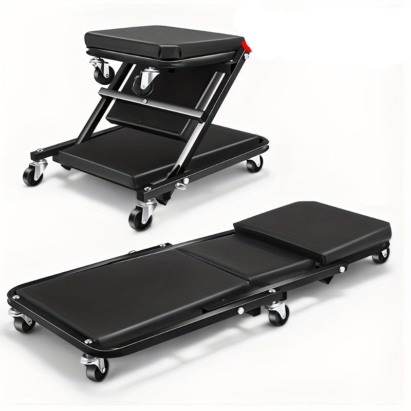 Rolling Creeper Seat & Garage Bed – 2-in-1 Ultimate Comfort & Flexibility for Car Repairs, Workshops, and DIY Mechanics
