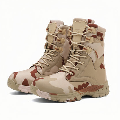 Men’s Camo High-Top Hiking Boots – Non-Slip Lace-Up Outdoor Work Shoes for Trekking, Hunting & Adventure