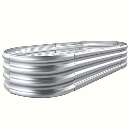 Galvanized Oval Raised Garden Bed Kit – Weather-Resistant, Durable Outdoor Planter Box for Lush Vegetable and Flower Gardening