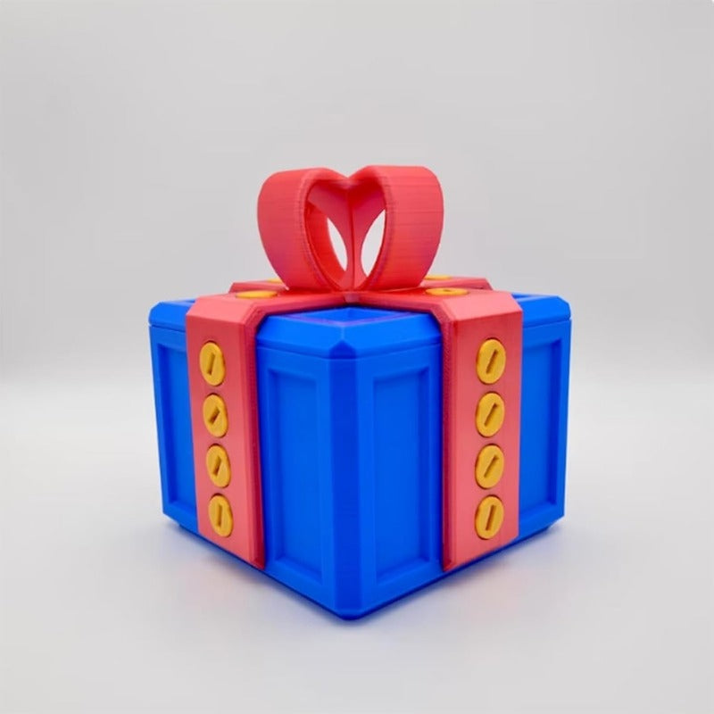 Funny Prank Screw Gift Box – 3D Printed Money Box for Cash or Card Gifts, Blue 3.15” Novelty Surprise Container